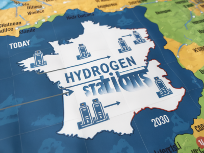 Carte des stations hydrogène en France:où aujourd'hui et ouvertures2030