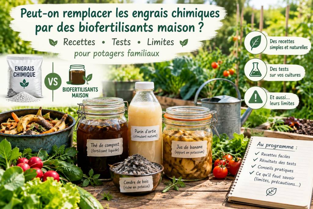 Peut-on remplacer les engrais chimiques par des biofertilisants maison ? recettes, tests et limites pour potagers familiaux